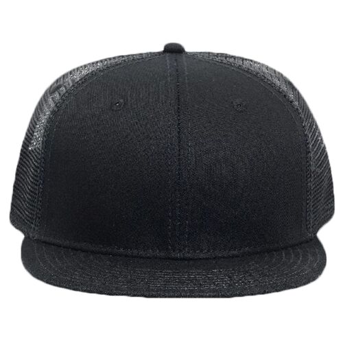 OTTO Superior Cotton Twill Round Flat Visor "OTTO SNAP" Six Panel Pro Style Mesh Back Trucker Snapback Hat Thumbnail
